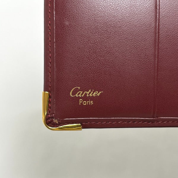 CARTIER Bi-fold wallet
 
Compact wallet with coin purse, leather, wine red [SS]
 【second hand】 