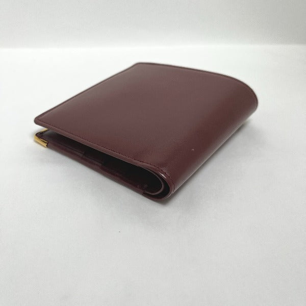 CARTIER Bi-fold wallet
 
Compact wallet with coin purse, leather, wine red [SS]
 【second hand】 