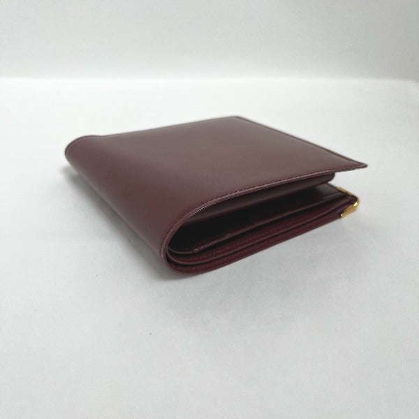 CARTIER Bi-fold wallet
 
Compact wallet with coin purse, leather, wine red [SS]
 【second hand】 