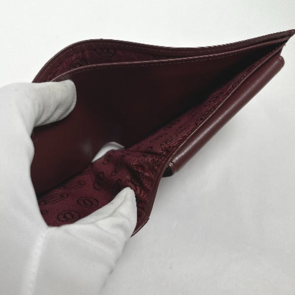 CARTIER Bi-fold wallet
 
Compact wallet with coin purse, leather, wine red [SS]
 【second hand】 