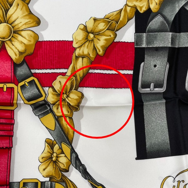 エルメス HERMES スカーフ
 大調教術 カレ90 Crano Manege シルク ネイビー 【SS】
 【中古】