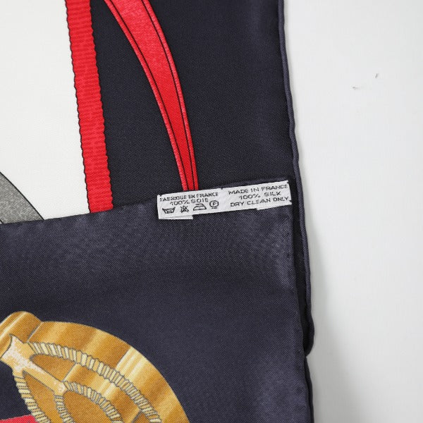 HERMES Scarf
 Great Training Techniques Carre 90 Crano Manege Silk Carre 90 Navy [SS]
 【second hand】 