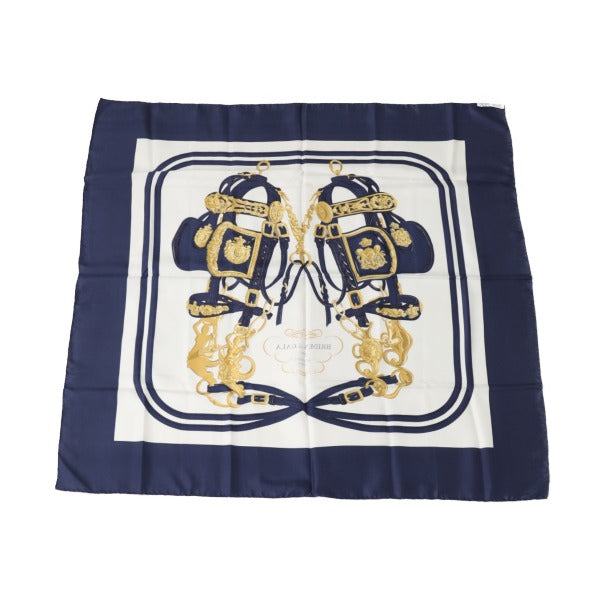 HERMES Scarf
 Carré 90 BRIDES de GALA Silk Carré 90 Blue [SS]
 【second hand】 