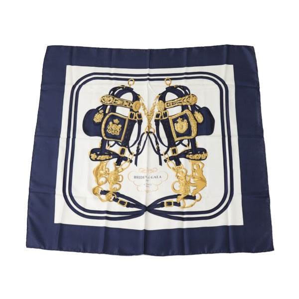 HERMES Scarf
 Carré 90 BRIDES de GALA Silk Carré 90 Blue [SS]
 【second hand】 