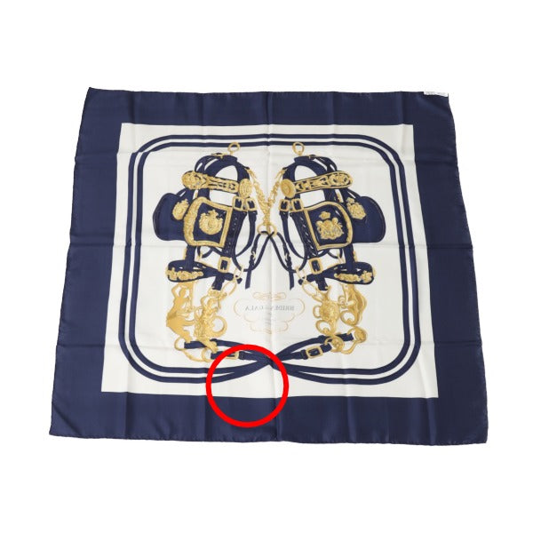 HERMES Scarf
 Carré 90 BRIDES de GALA Silk Carré 90 Blue [SS]
 【second hand】 