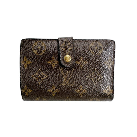 ルイヴィトン LOUIS VUITTON 二つ折り財布
 カード用ポケット付がま口財布 モノグラム ポルト モネ・ビエ ヴィエノア モノグラムキャンバス M61663 ブラウン LV
 【SS】
 【中古】