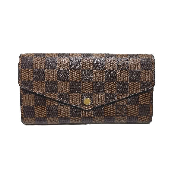 Louis Vuitton LOUIS VUITTON Long Wallet
 Round Zip Damier Wallet Sarah Damier Canvas N63209 Ebene LV
 [SS]
 【second hand】 