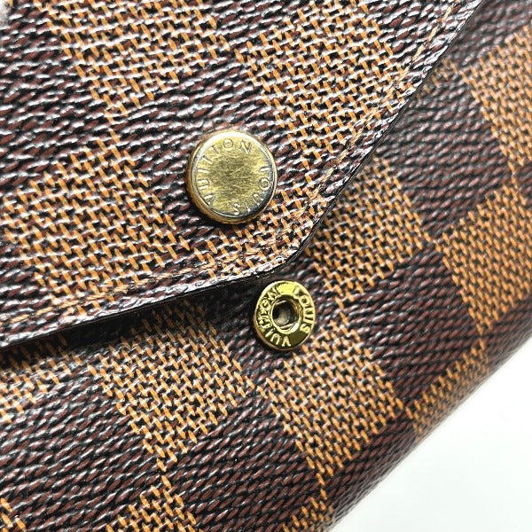 Louis Vuitton LOUIS VUITTON Long Wallet
 Round Zip Damier Wallet Sarah Damier Canvas N63209 Ebene LV
 [SS]
 【second hand】 