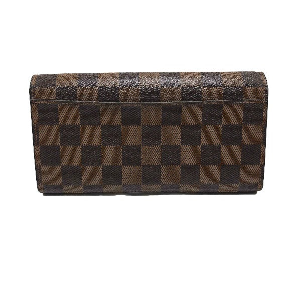 Louis Vuitton LOUIS VUITTON Long Wallet
 Round Zip Damier Wallet Sarah Damier Canvas N63209 Ebene LV
 [SS]
 【second hand】 