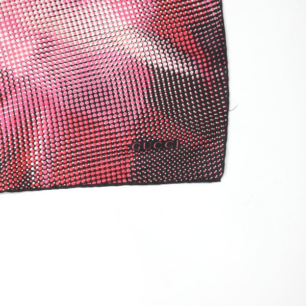 GUCCI Scarf
 100% Silk Scarf Dot Silk Pink x Black [SS]
 【second hand】 