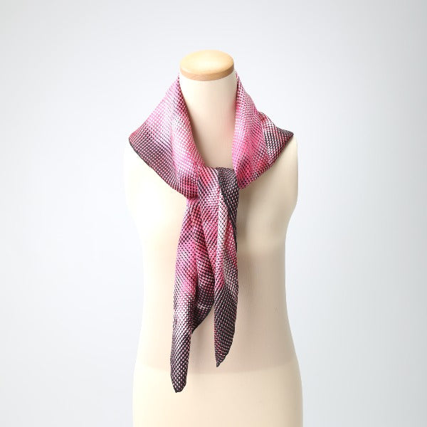 GUCCI Scarf
 100% Silk Scarf Dot Silk Pink x Black [SS]
 【second hand】 