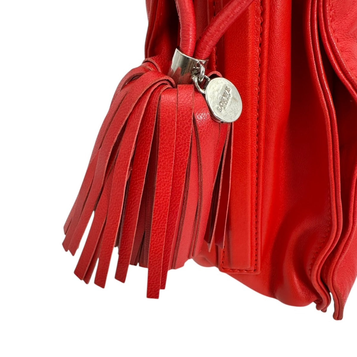 ロエベ LOEWE ショルダーバッグ
 2WAY レザー タッセル レザー 380 82 E17 レッド 【SS】
 【中古】