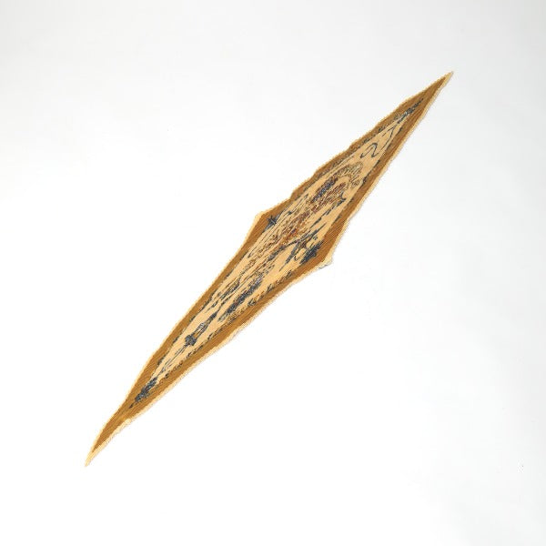 エルメス HERMES スカーフ
 プリーツスカーフ プリーツカレ papules des sables 砂漠のアクセサリー シルク イエロー 【SS】
 【中古】