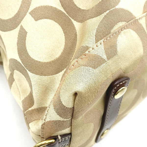 Coach shoulder bag
 Madison Op Art Sabrina Canvas Mini Boston Bag Fabric 12947 Beige x Pink [SS]
 【second hand】 