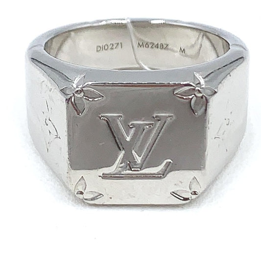 LOUIS VUITTON Rings
 Monogram Signet Ring M62487 Silver LV
 [SS]
 【second hand】 