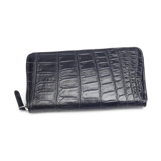 Crocodile CROCODILE Long Wallet
 Side zipper Crocodile Round zipper Crocodile W168 Navy [SS] 