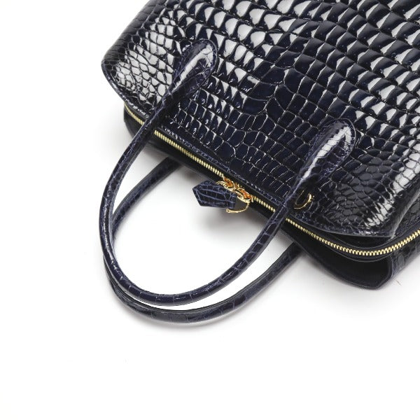 Crocodile handbag
 Shining Croc Porosus Cyprus 2WAY HO5967 Navy [SS] 