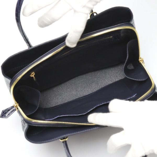 Crocodile handbag
 Shining Croc Porosus Cyprus 2WAY HO5967 Navy [SS] 