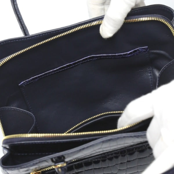 Crocodile handbag
 Shining Croc Porosus Cyprus 2WAY HO5967 Navy [SS] 