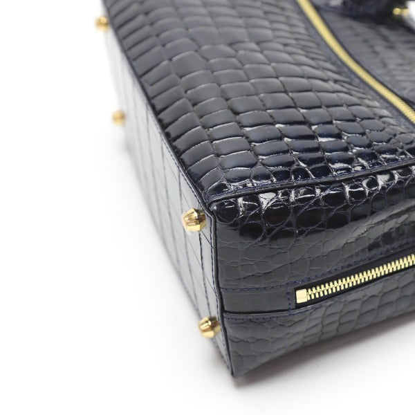 Crocodile handbag
 Shining Croc Porosus Cyprus 2WAY HO5967 Navy [SS] 