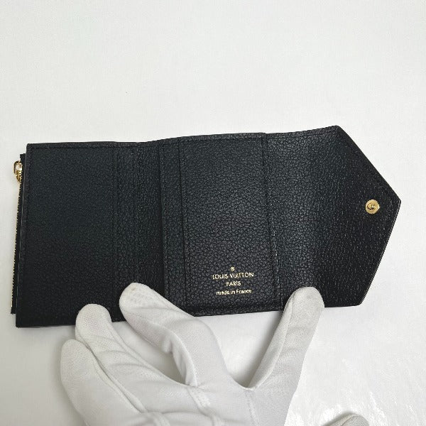 Louis Vuitton LOUIS VUITTON Tri-fold wallet
 Coin purse with card case Monogram Empreinte Portefeuille Zoe Monogram Empreinte M62935 Noir LV
 [SS]
 【second hand】 