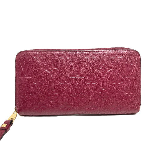 Louis Vuitton LOUIS VUITTON Long Wallet
 Round zipper Monogram Empreinte leather zippy wallet Monogram Empreinte M62214 Cerise LV
 [SS]
 【second hand】 