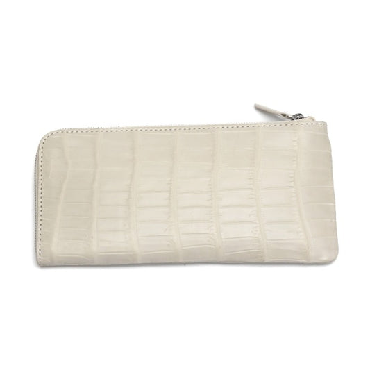 Crocodile CROCODILE Long Wallet
 Side zipper Crocodile L-shaped zipper Crocodile W169L Ivory [H] 