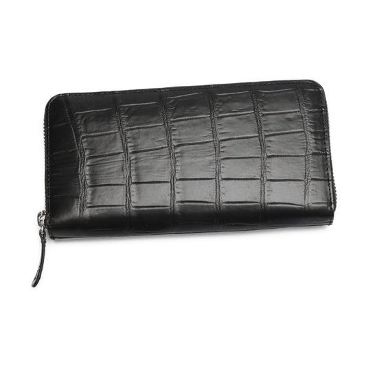 Crocodile CROCODILE Long Wallet
 Crocodile round zipper with side zipper Crocodile W168L Black [SS] 