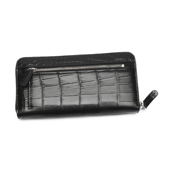 Crocodile CROCODILE Long Wallet
 Crocodile round zipper with side zipper Crocodile W168L Black [SS] 