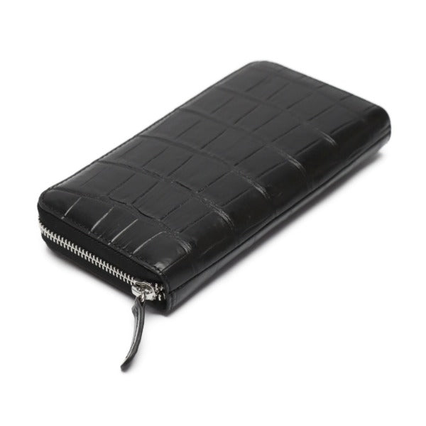 Crocodile CROCODILE Long Wallet
 Crocodile round zipper with side zipper Crocodile W168L Black [SS] 