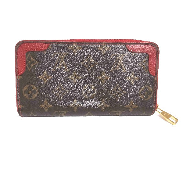 Louis Vuitton LOUIS VUITTON Long Wallet
 Zippy Wallet Monogram Retiro Monogram Canvas M61854 Cerise LV
 [SS]
 【second hand】 