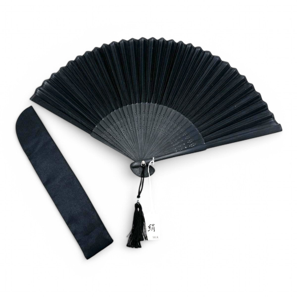 その他小物
 扇子 絹 シルク ブラック 【SS】
 【中古】