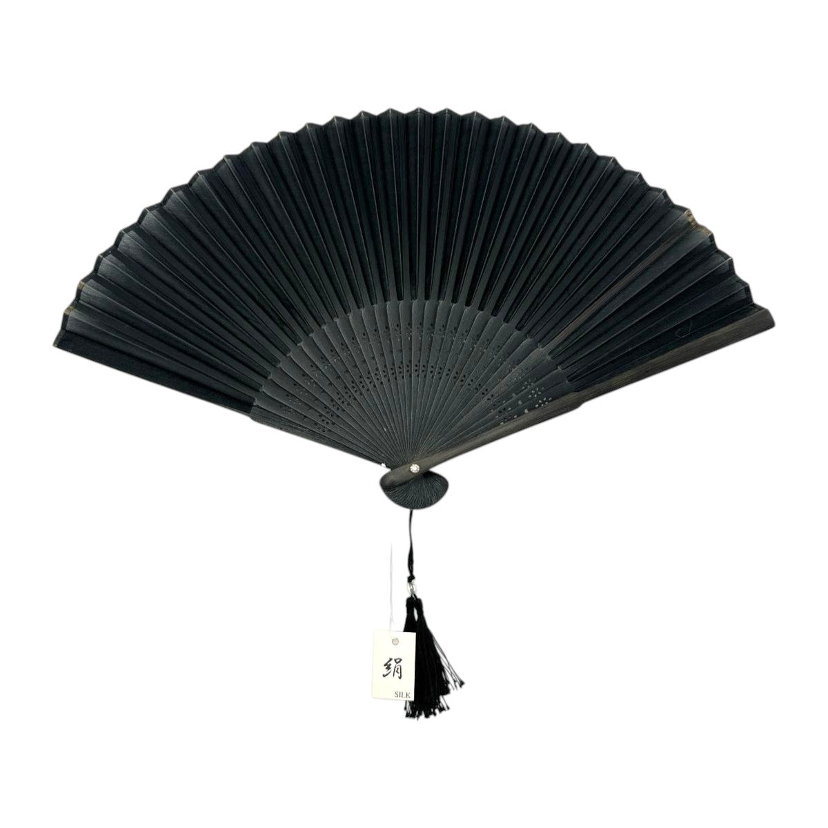 その他小物
 扇子 絹 シルク ブラック 【SS】
 【中古】