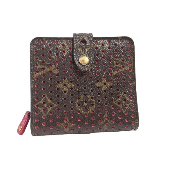 LOUIS VUITTON Bi-fold wallet
 Round zipper Monogram Perforated bi-fold wallet Monogram Perforated M95188 Fuchsia LV
 [SS]
 【second hand】 