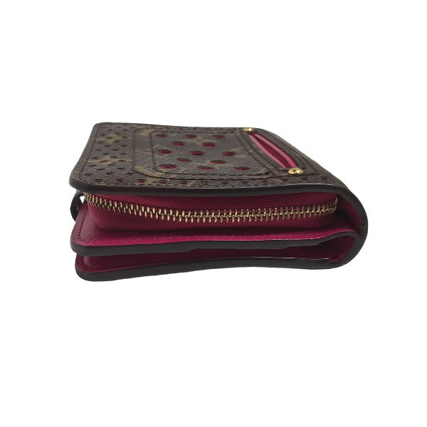 LOUIS VUITTON Bi-fold wallet
 Round zipper Monogram Perforated bi-fold wallet Monogram Perforated M95188 Fuchsia LV
 [SS]
 【second hand】 