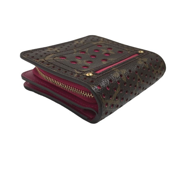 LOUIS VUITTON Bi-fold wallet
 Round zipper Monogram Perforated bi-fold wallet Monogram Perforated M95188 Fuchsia LV
 [SS]
 【second hand】 