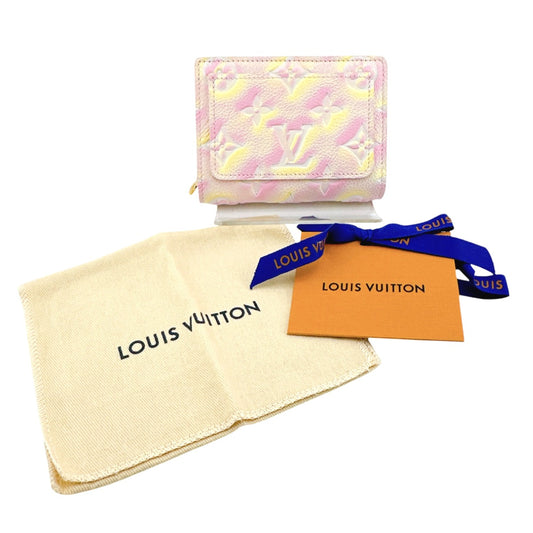 ルイヴィトン LOUIS VUITTON 二つ折り財布
 カードケース付小銭入 モノグラム ポルトフォイユ・クレア モノグラムアンプラント M81529 ライトピンク LV