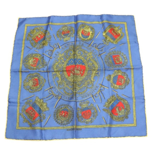 HERMES handkerchief
 Handkerchief Carre 45 100% Silk Blue [SS]
 【second hand】 