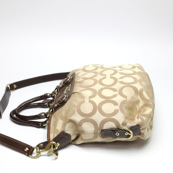 Coach shoulder bag
 Shoulder bag canvas Madison cloth 12963 beige x pink [SS]
 【second hand】 