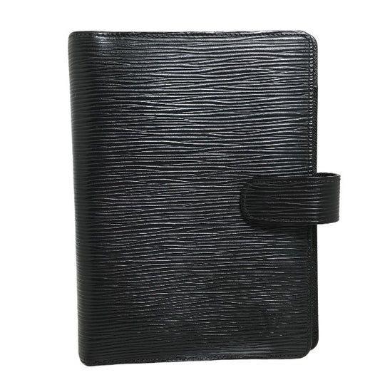 Louis Vuitton LOUIS VUITTON Notebook Cover
 Epi Agenda MM System Organizer Cover, Epi Leather R20042 Noir LV
 [SS]
 【second hand】 