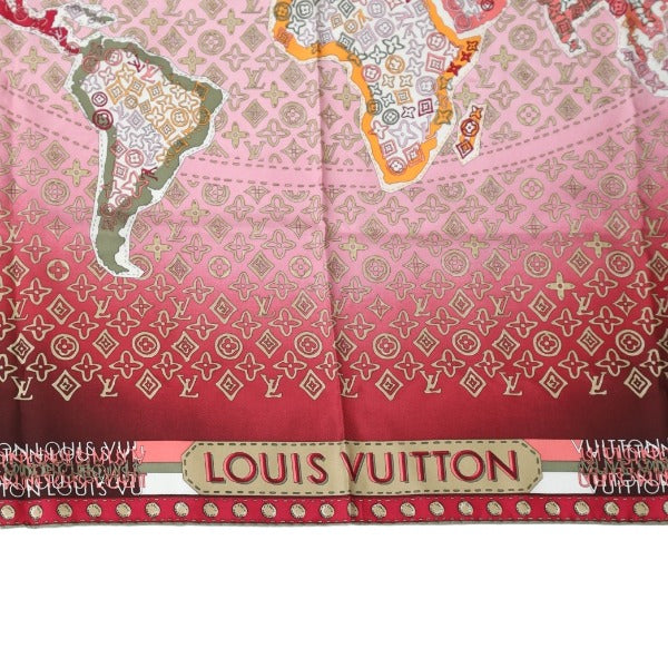 LOUIS VUITTON Scarf
 Silk Red LV
 [SS]
 【second hand】 