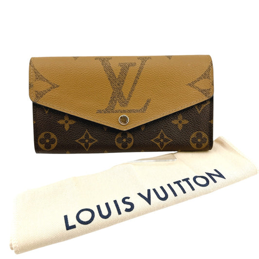 ルイヴィトン LOUIS VUITTON 長財布
 長財布 モノグラムジャイアントリバース ポルトフォイユ・サラ モノグラムキャンバス M80726 ブラウン LV
 【中古】