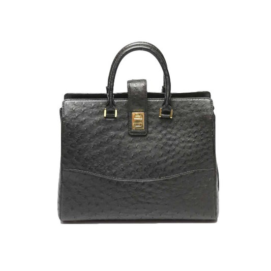 Ostrich handbag
 Shoulder 2way Full Point Ostrich Black [SS]
 【second hand】 