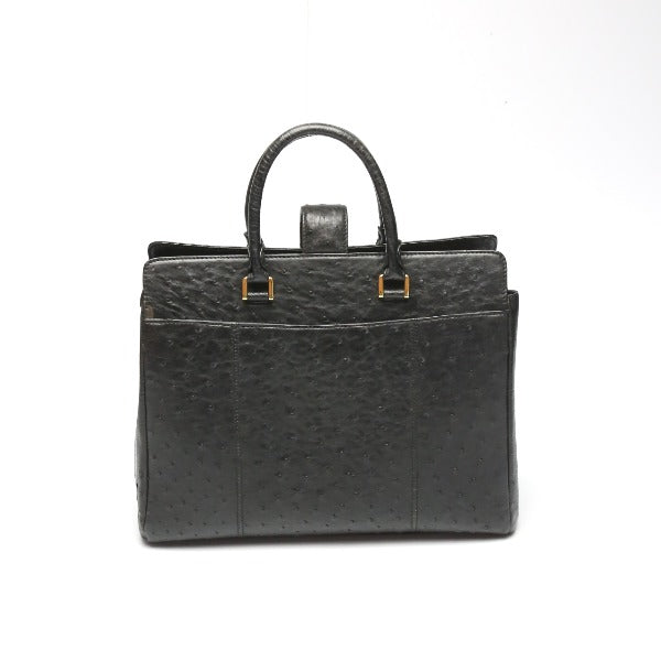 Ostrich handbag
 Shoulder 2way Full Point Ostrich Black [SS]
 【second hand】 