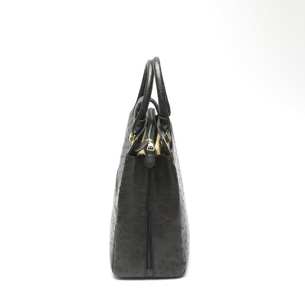 Ostrich handbag
 Shoulder 2way Full Point Ostrich Black [SS]
 【second hand】 