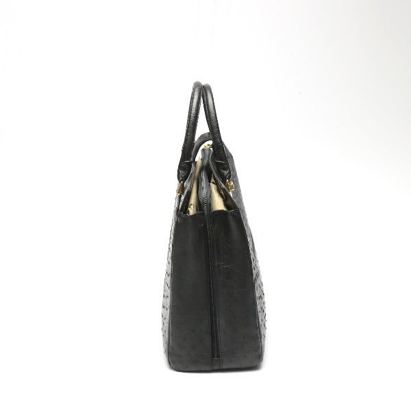 Ostrich handbag
 Shoulder 2way Full Point Ostrich Black [SS]
 【second hand】 