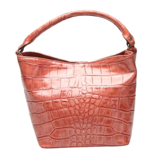 Crocodile handbag
 
Crocodile embossed pink [SS]
 【second hand】 