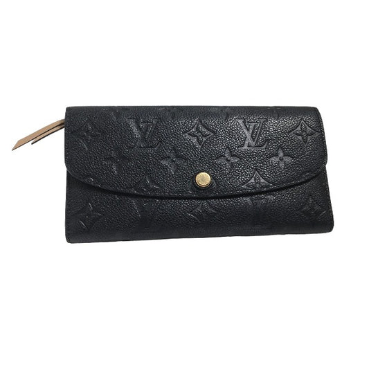 Louis Vuitton LOUIS VUITTON Long Wallet
 Long Wallet Empreinte Portefeuille Emily Monogram Empreinte M62369 Black LV
 [SS]
 【second hand】 