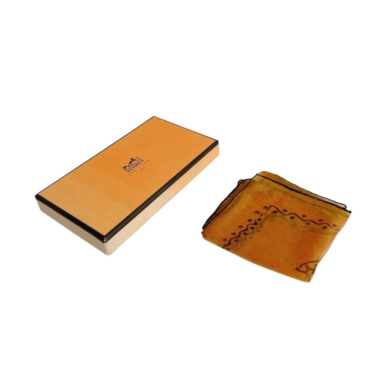 エルメス HERMES スカーフ
 プチカレ 荷物を運ぶ象 カレ40 シルク オレンジ 【SS】
 【中古】