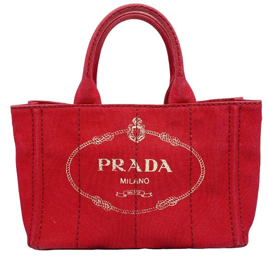 プラダ PRADA トートバッグ
 トートバッグ キャンバス カナパトート デニム レッド 【SS】
 【中古】